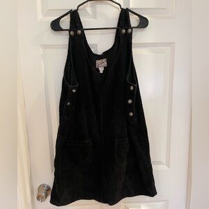 No excuses vintage black corduroy jumper dress